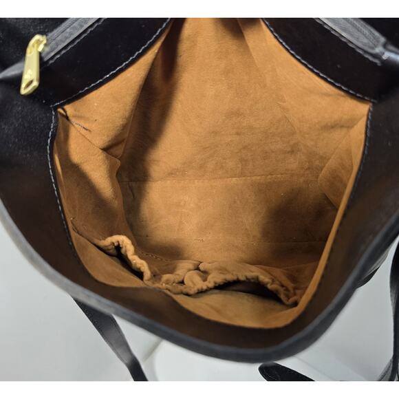 Patricia Nash Leather Irving Bucket Satchel Crossbody Purse Bag Black - Picture 13 of 14